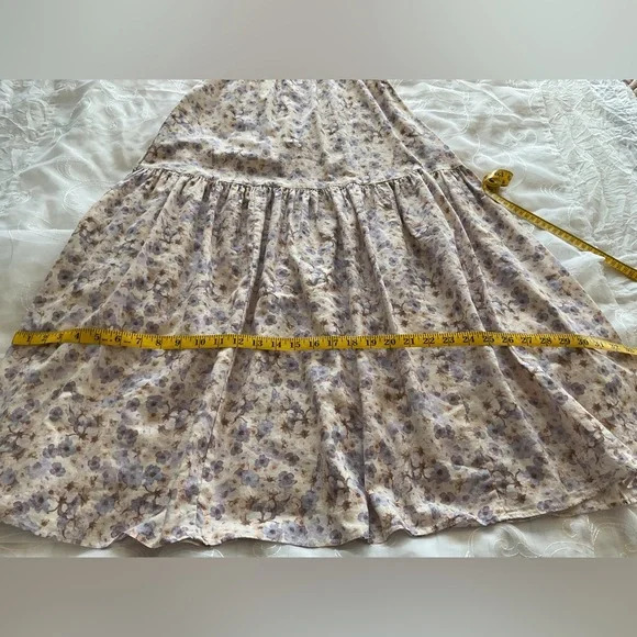 H&M Lin Melange Womens XS Multi-Color Floral Ballerina Length Skirt - Picture 6 of 9